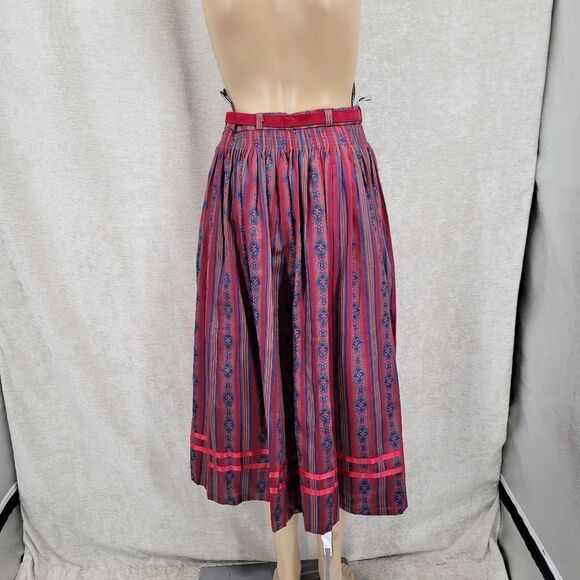 Alpen Trachten Dirndl Vintage German Alpine Traditional Pleated Skirt Cotton - Picture 7 of 14